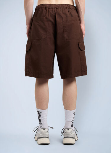 Palm Angels Curved Logo Loose Cargo Shorts Brown pma0164140