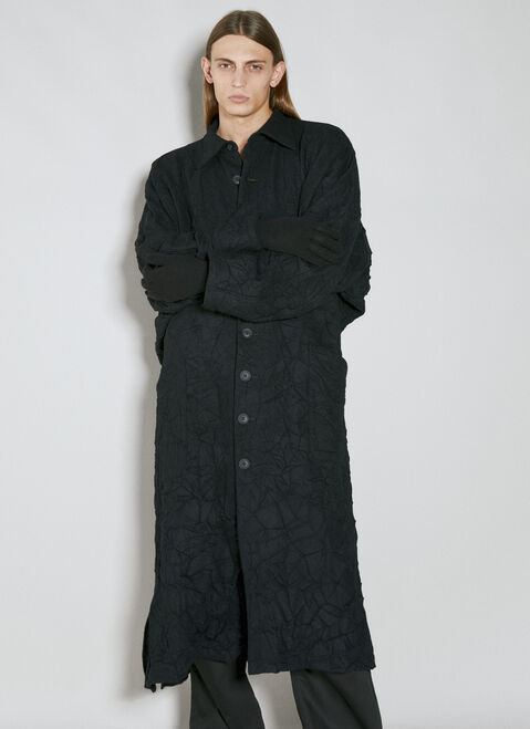 Yohji Yamamoto Wrinkled Coat Black yoy0154012