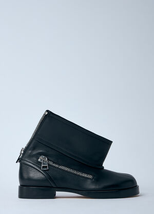 Miu Miu Leather Biker Boots Green miu0260045