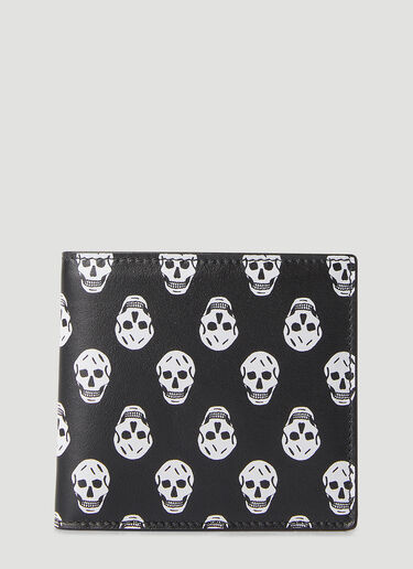 Alexander McQueen Skull Print Billfold Wallet Black amq0148047