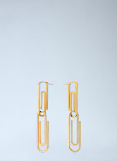 LN-CC® - Off-White: Paperclip Earrings - Grey Off-White Paperclip Earrings Grey ofw0264439