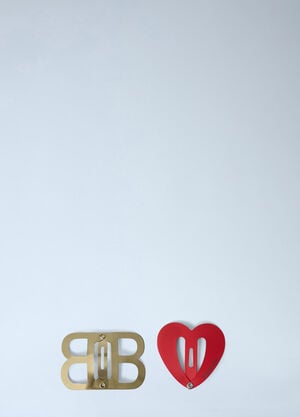 Balenciaga Set Of Two Bazr Lov BB Hair Clips Red bal0262032