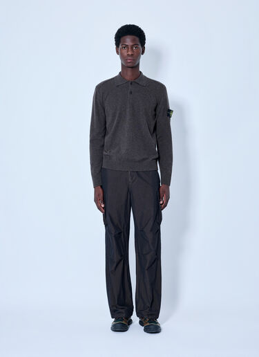 LN-CC® - Stone Island: Long Sleeve Polo - Brown Stone Island Long Sleeve Polo Brown sto0165011