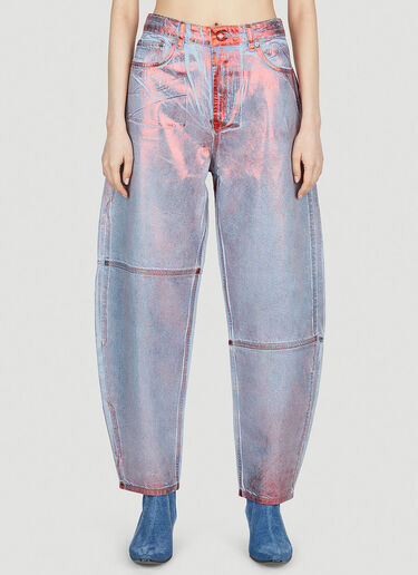 GANNI Metallic Foil Jeans Red gan0252026