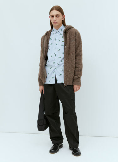 Comme des Garçons SHIRT 스트라이프 & 로고 프린트 셔츠 블루 cdg0154004