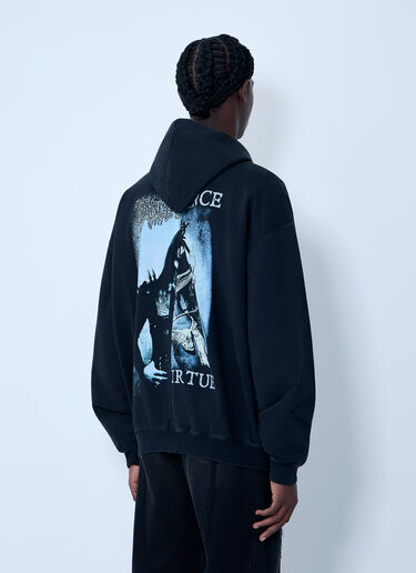 Vetements Cof Cut-Up Zip-Up Hooded Sweatshirt Black vet0162001
