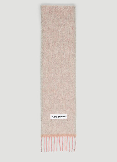 Acne Studios Logo Patch Wool Scarf Pink acn0254046