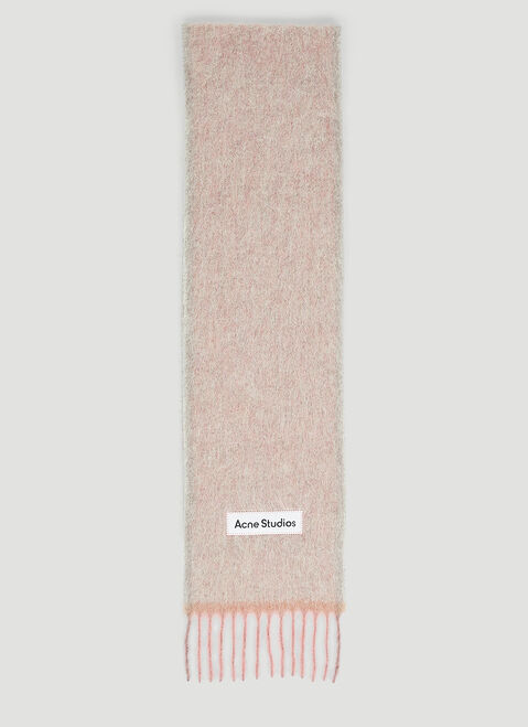 Saint Laurent Logo Patch Wool Scarf Brown sla0253160