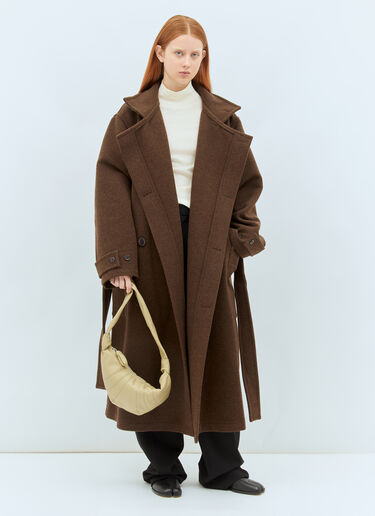 Lemaire Wrap Wool Coat Brown lem0258002