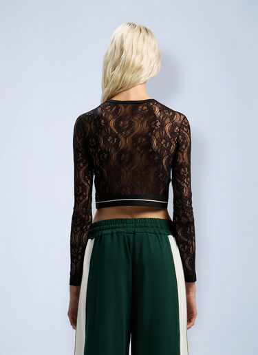 Classic Logo Lace Top Palm Angels Classic Logo Lace Top Black pma0262113