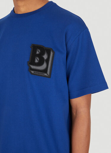 Burberry Elliott Logo-Patch T-Shirt Blue bur0147037