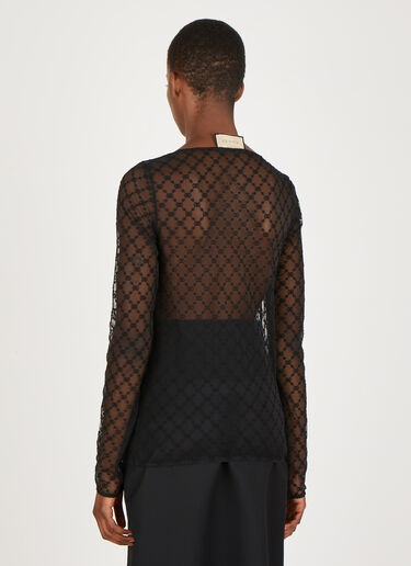 Gucci GG Embroidered Tulle Top Black guc0250066