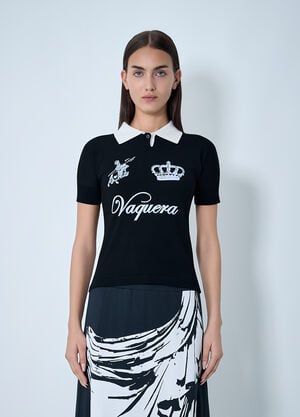 VAQUERA Logo Motif Polo Shirt Black vaq0262004