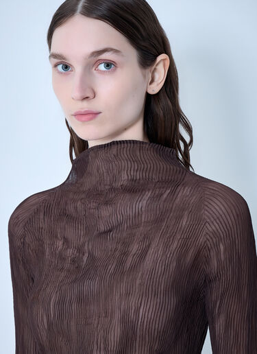 Issey Miyake Chiffon Twist Top Brown ism0264004