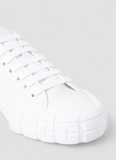 Prada Cassetta Wheel Leather Sneakers White pra0245086
