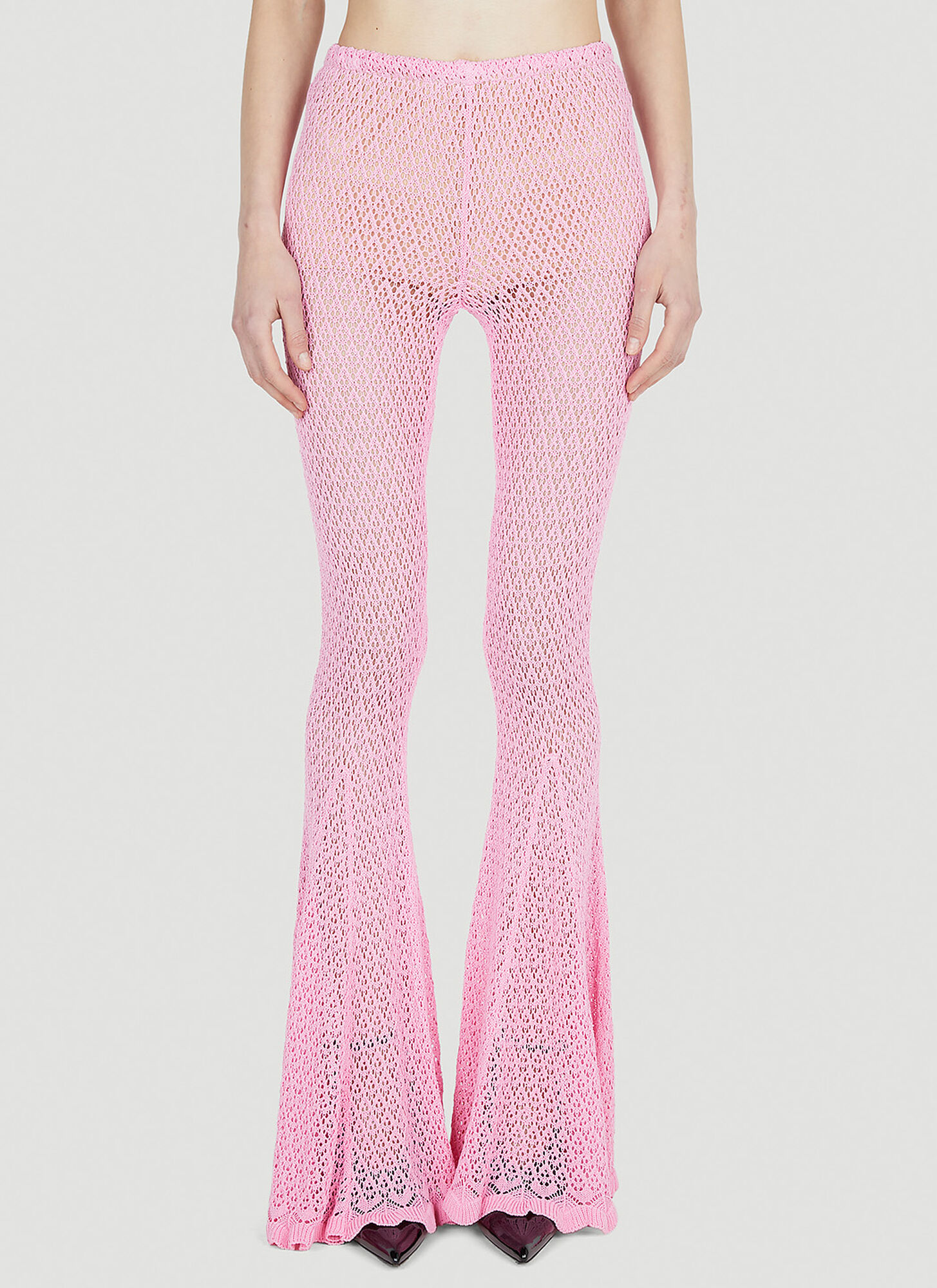 Blumarine Crochet Pants In Pink