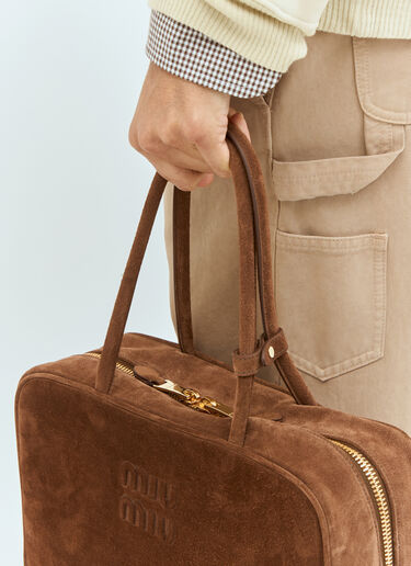 Miu Miu Beau Suede Handbag Brown miu0258026