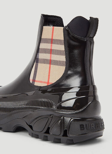 Burberry Check Coated Chelsea Boots Black bur0243084