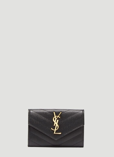 Saint Laurent Logo Plaque Envelope Wallet Black sla0233066