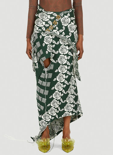 LOUISE LYNGH BJERREGAARD Draped Knitted Skirt Green llb0248004