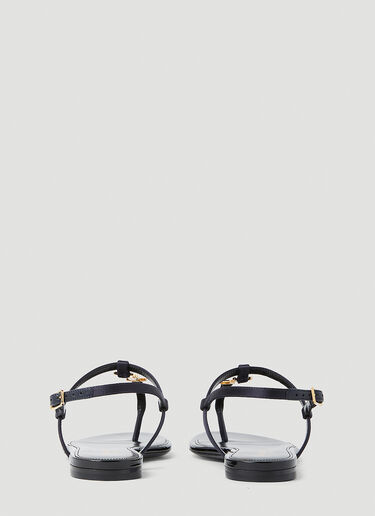 Saint Laurent Cassandra Flat Sandals Navy sla0252032
