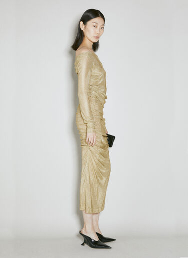 Dolce & Gabbana Lurex Mesh Midi Dress Gold dol0254018