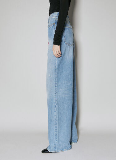 Saint Laurent Wide Leg Jeans Blue sla0253005