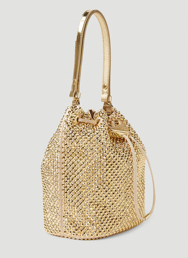 Prada Crystal Embellished Handbag Gold pra0251019