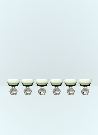 Serax Set Of Six Medium Eternal Snow Stemmed Glasses Green wps0691555