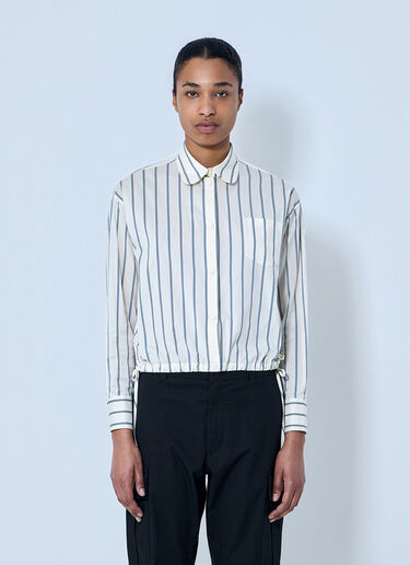 Moncler Striped Cotton Shirt White mon0264020