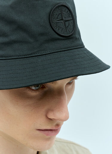 Stone Island Logo Patch Bucket Hat Black sto0156115