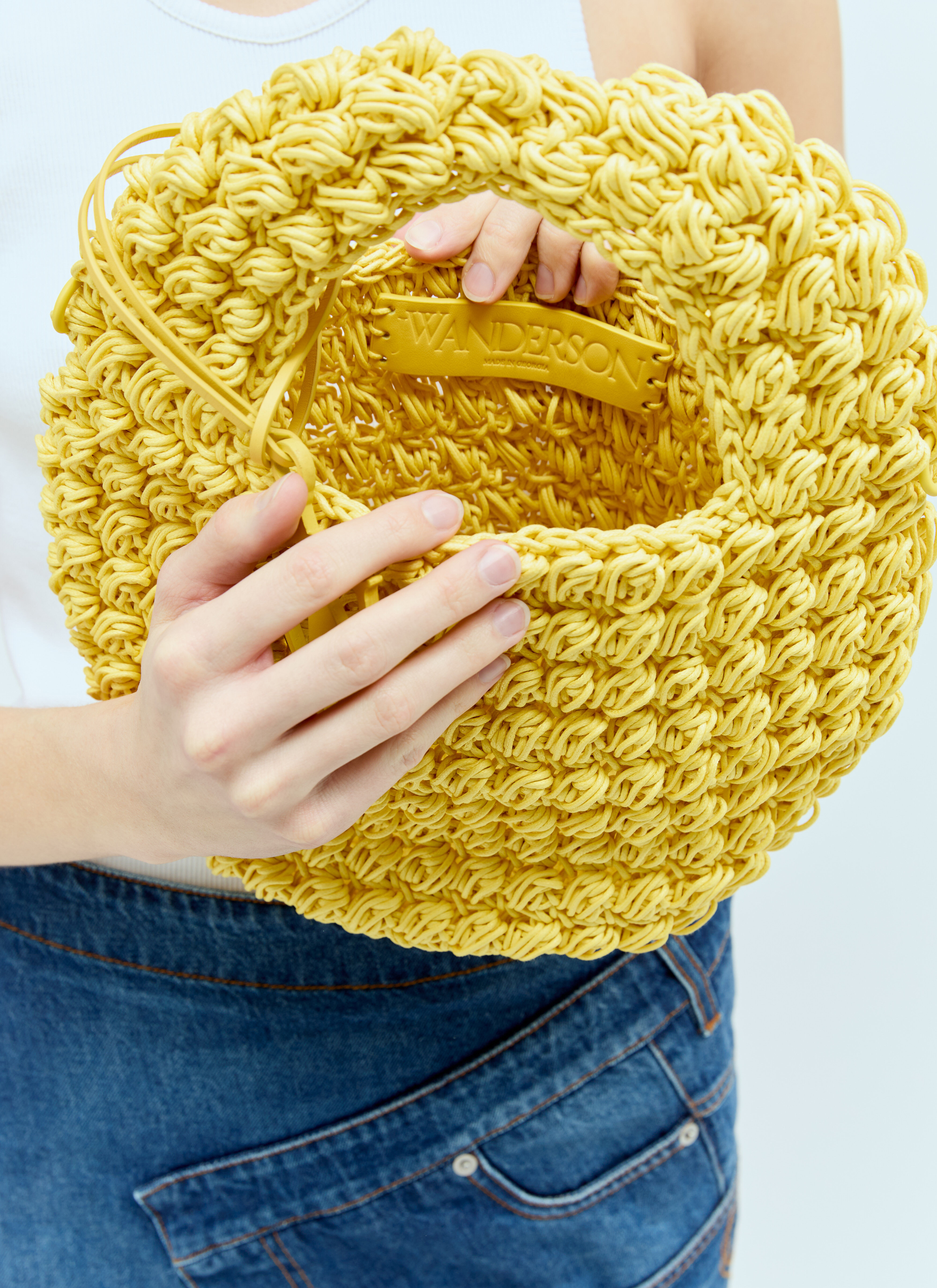 JW Anderson Women s Popcorn Basket Shoulder Bag in Yellow LN CC