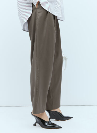 TOTEME Double-Pleated Cropped Pants Brown tot0254014