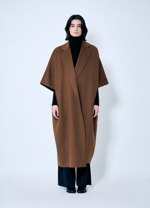 Max Mara Draped Cape Coat Brown max0259009
