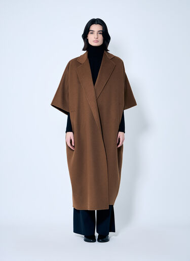 Max Mara Draped Cape Coat Brown max0259009