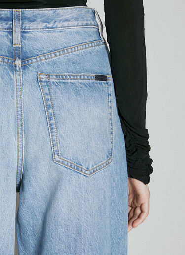 Saint Laurent Wide Leg Jeans Blue sla0253005