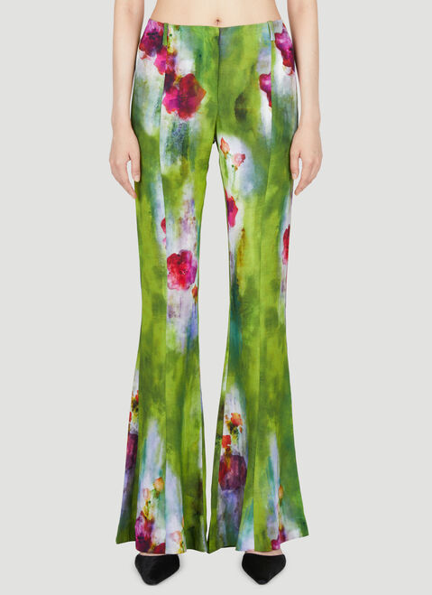 Acne Studios Floral Print Flared Pants Burgundy acn0254009