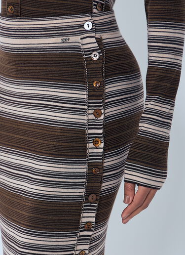 Miss Sixty x KNWLS Stripe Knit Maxi Skirt Brown msk0263014
