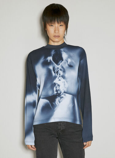 Eytys Jax Pleated Long Sleeve Top Blue eyt0254009