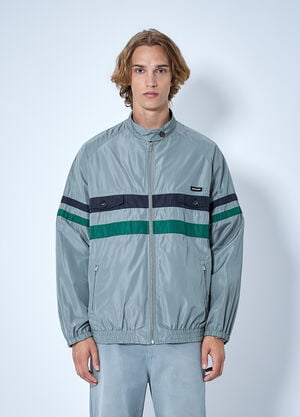 Miu Miu Technical Silk Blouson Jacket Light Blue miu0165002