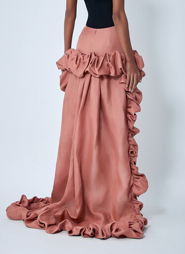 Silk Ruffle Skirt Saint Laurent Silk Ruffle Skirt Burgundy sla0261017