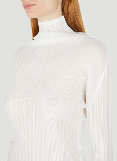 Pleats Please Issey Miyake Mock Neck Top White plp0248020