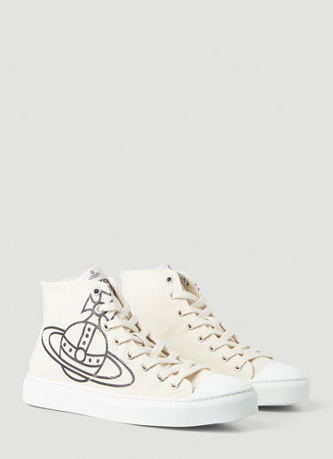 Vivienne Westwood Logo Print High Top Sneakers White vvw0249052