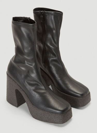 Stella McCartney Faux-Leather Platform Boots Black stm0241021