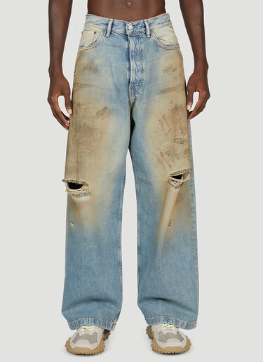 Acne Studios 1989 Distressed Wide Leg Jeans Blue acn0153002