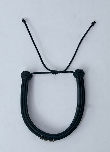Saint Laurent Cassandre Multi-Strand Bracelet Black sla0159018