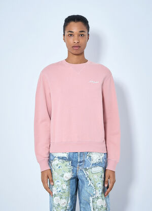 Acne Studios Fleece Sweatshirt With Logo Pink acn0265071
