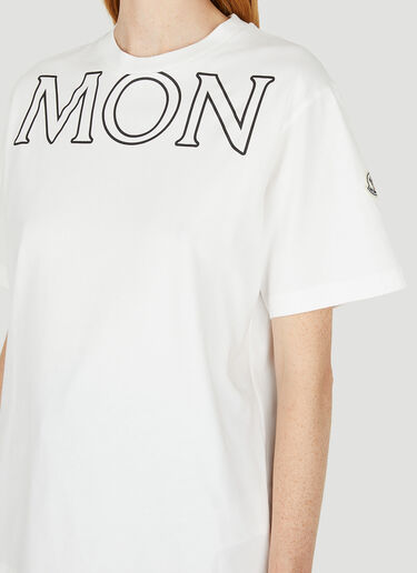 Moncler 로고 프린트 티셔츠 화이트 mon0250027
