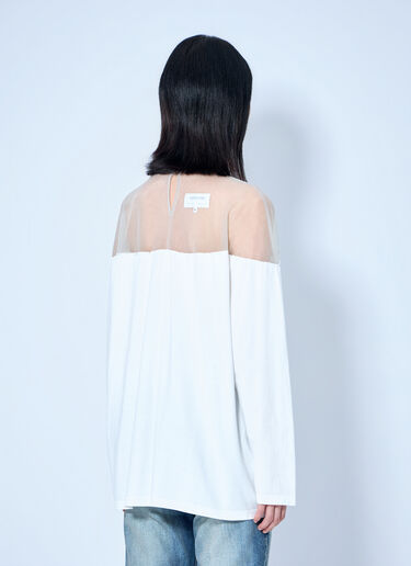 MM6 Maison Margiela Long Sleeve Heavy Cotton Jersey Tee White mmm0264053