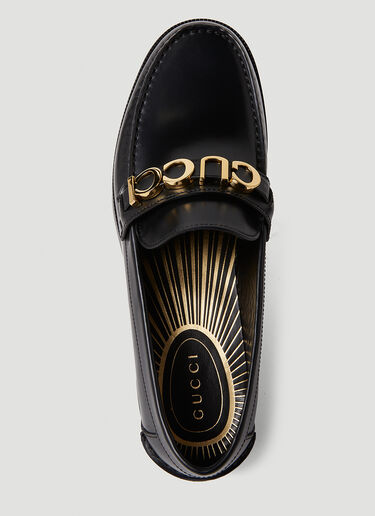 Logo Plaque Loafers Gucci Logo Plaque Loafers Black guc0150137